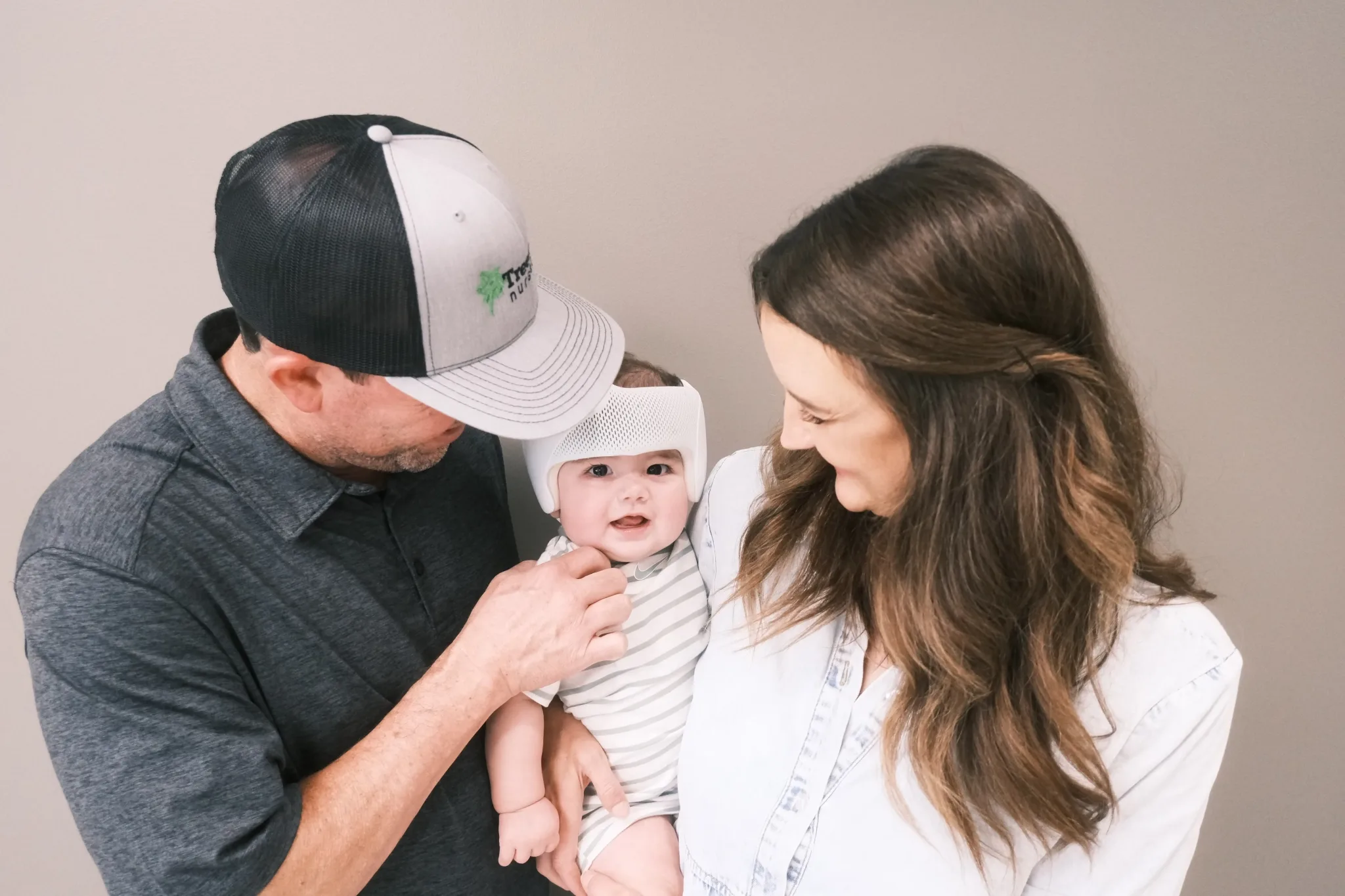 Father holding baby