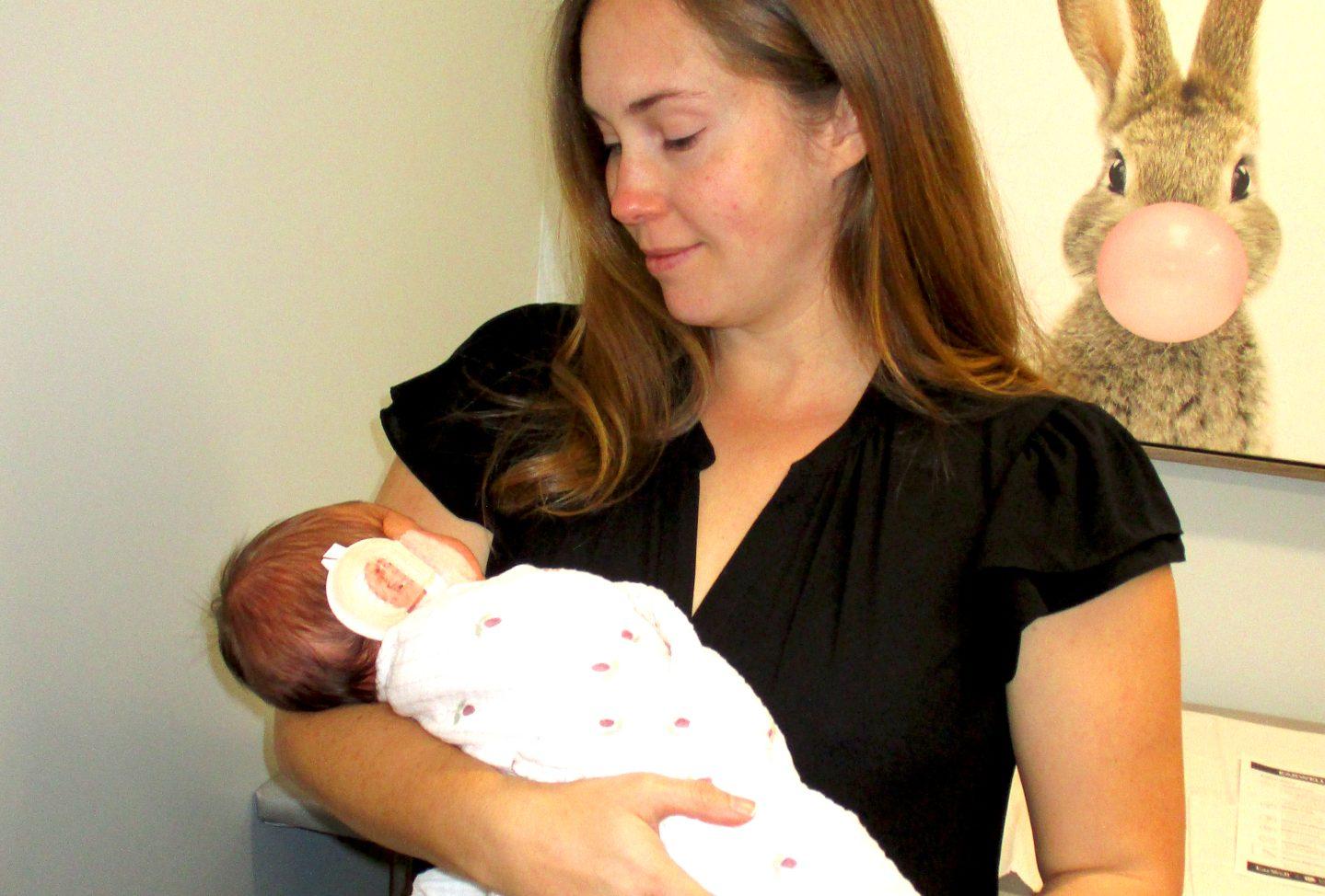 EarWell device on newborn